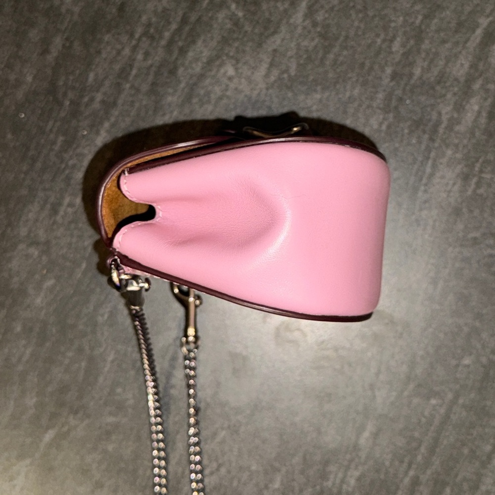 Coach Pink Leather Morgan Card Case on a Chain - Picture 7 of 16